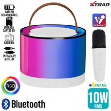 Caixa de Som Bluetooth 10W RGB XDG-57 Xtrad - Branco
